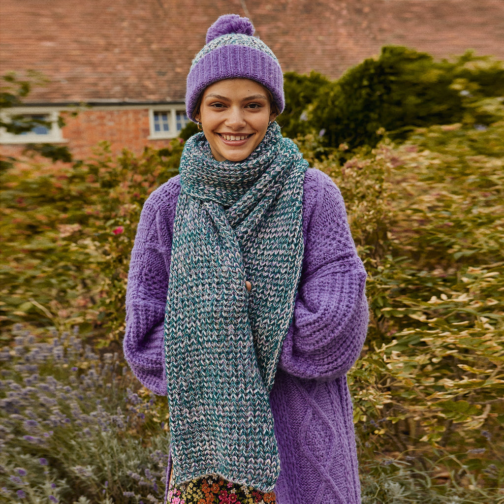 Lolly Hat & Florence Scarf Set - Purple - Cara & The Sky