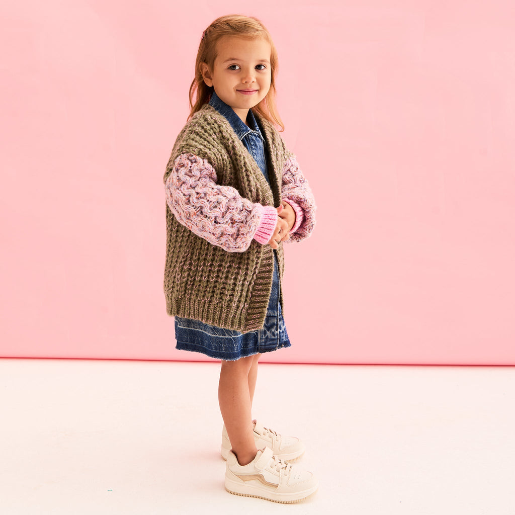 Madison Mini Me Oversized Balloon Sleeve Kids Cardigan - Cara & The Sky