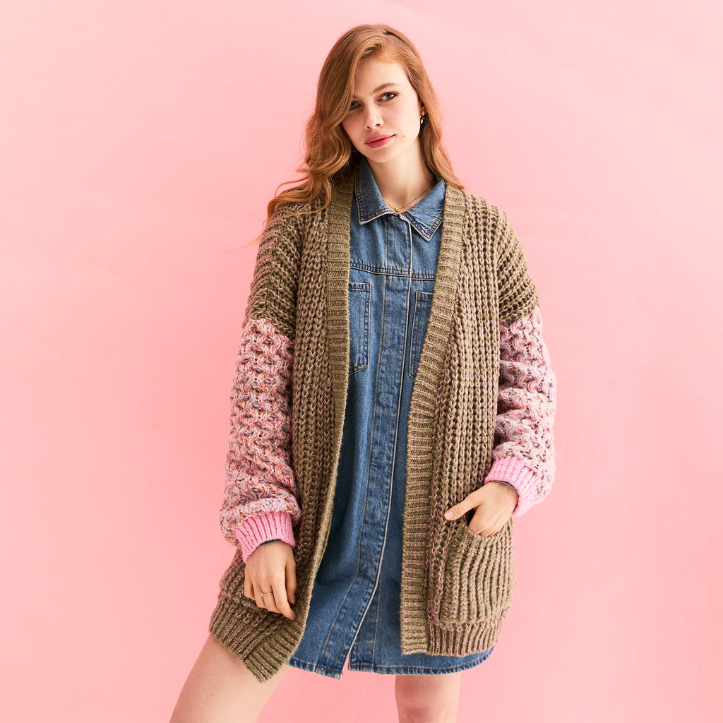 Madison Oversized Balloon Sleeve Knit Cardigan - Khaki - Cara & The Sky