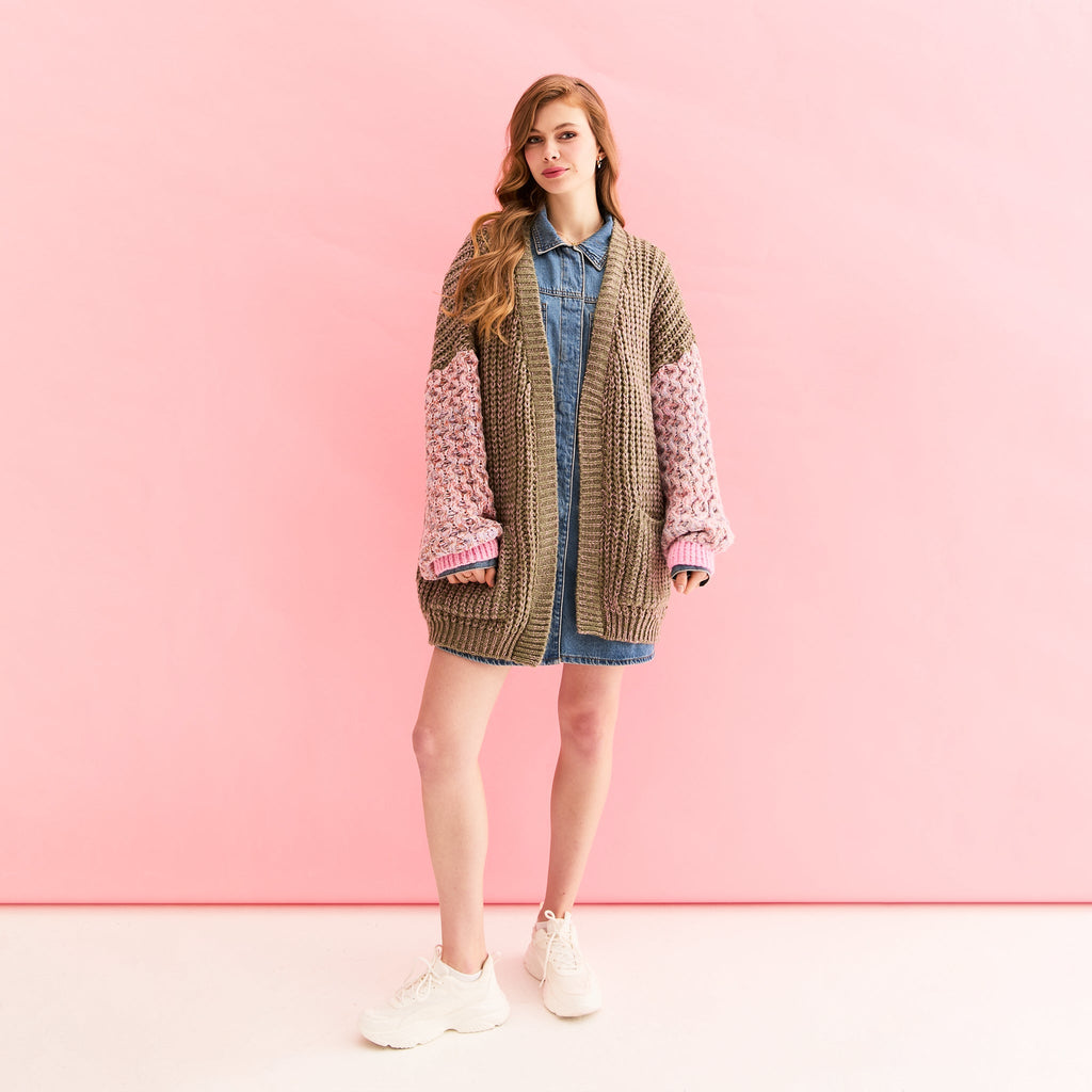 Madison Oversized Balloon Sleeve Knit Cardigan - Khaki - Cara & The Sky