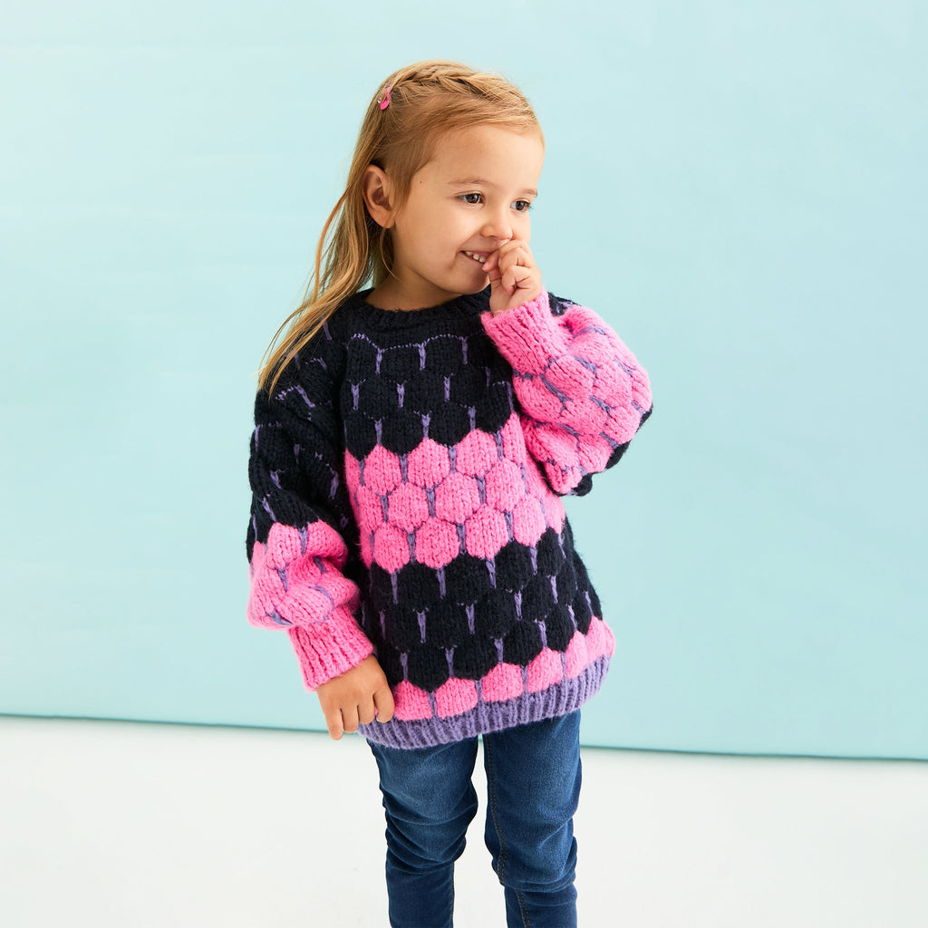 Marissa Adult and Mini Me Stripe Bubble Stitch Matching Jumpers - Cara & The Sky