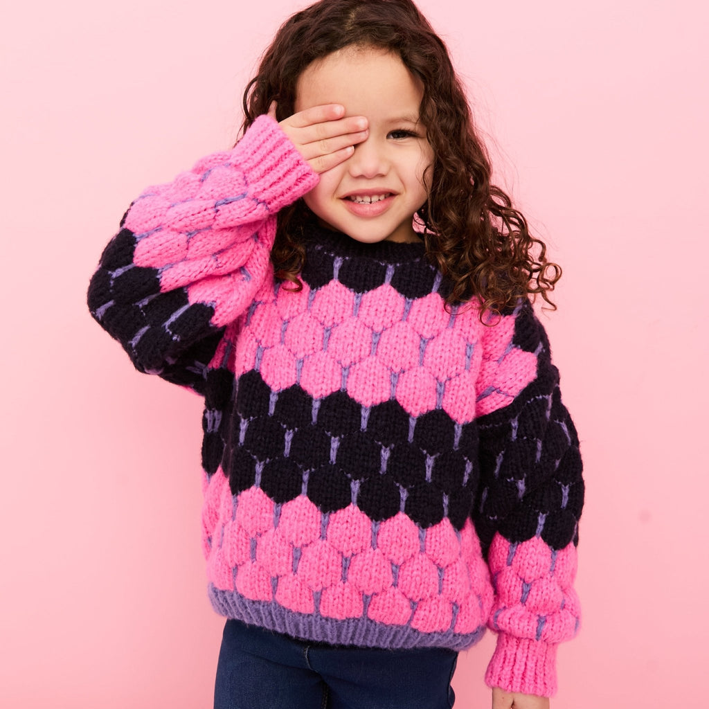 Marissa Adult and Mini Me Stripe Bubble Stitch Matching Jumpers - Cara & The Sky