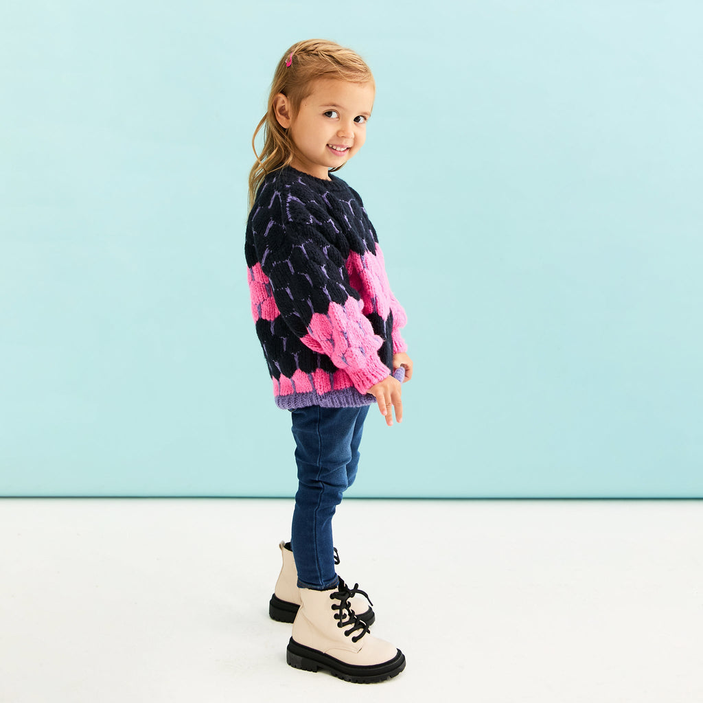 Marissa Adult and Mini Me Stripe Bubble Stitch Matching Jumpers - Cara & The Sky