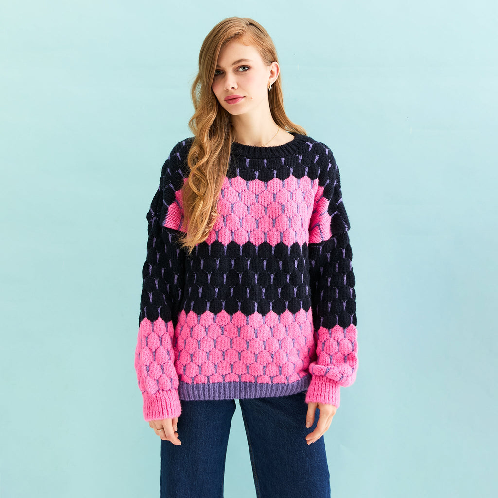 Marissa Adult and Mini Me Stripe Bubble Stitch Matching Jumpers - Cara & The Sky