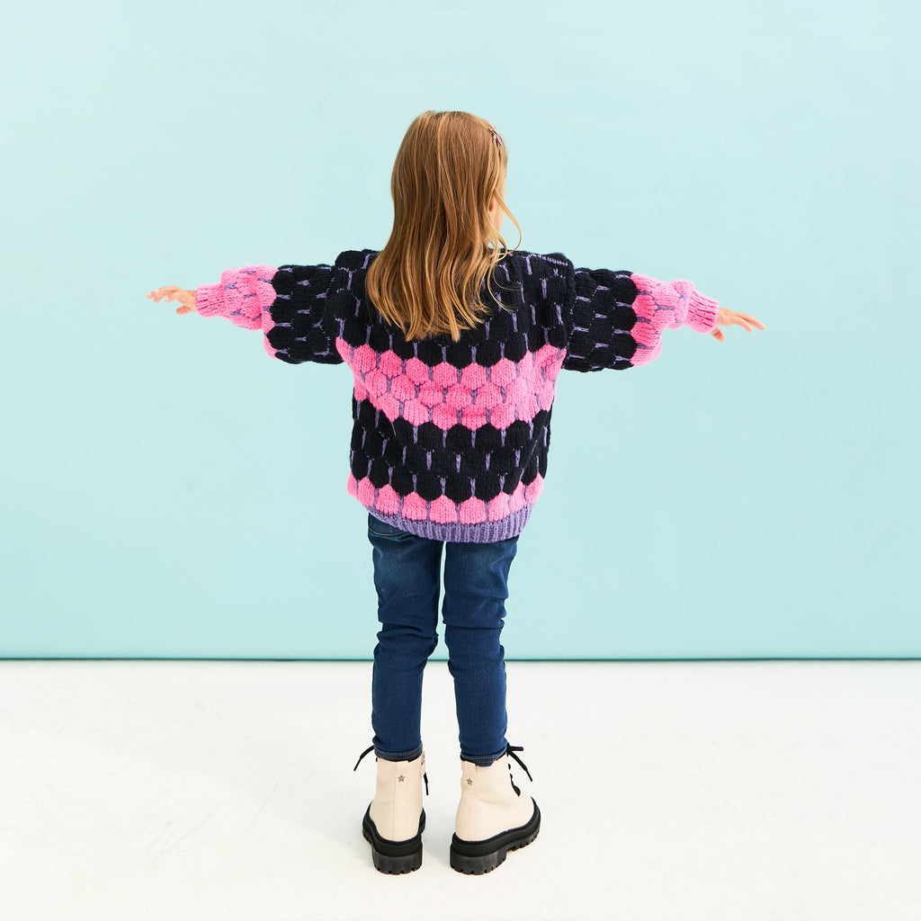 Marissa Mini Me Bubble Stitch Stripe Kids Jumper - Cara & The Sky