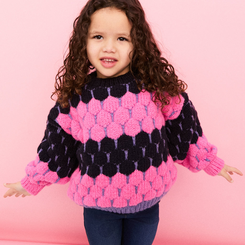 Marissa Mini Me Bubble Stitch Stripe Kids Jumper - Cara & The Sky