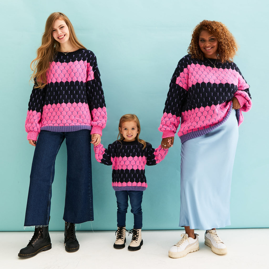 Marissa Mini Me Bubble Stitch Stripe Kids Jumper - Cara & The Sky