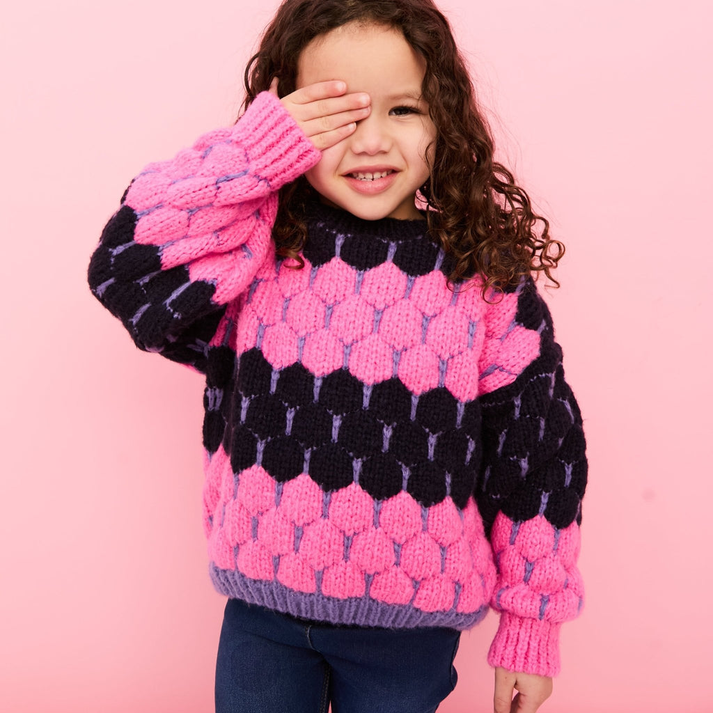 Marissa Mini Me Bubble Stitch Stripe Kids Jumper - Cara & The Sky