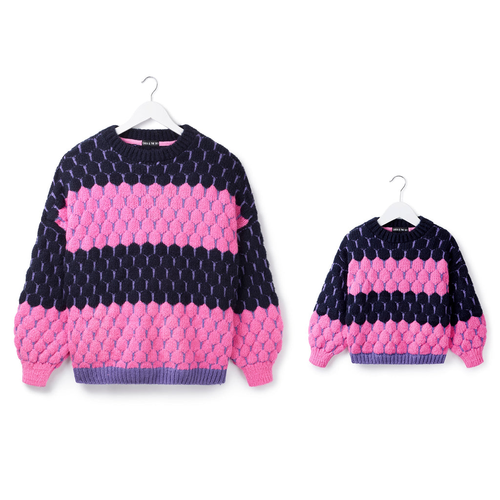 Marissa Mini Me Bubble Stitch Stripe Kids Jumper - Cara & The Sky