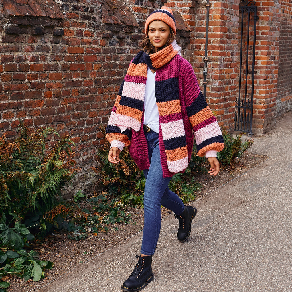 Phoebe Hat & Leia Scarf Set - Berry - Cara & The Sky