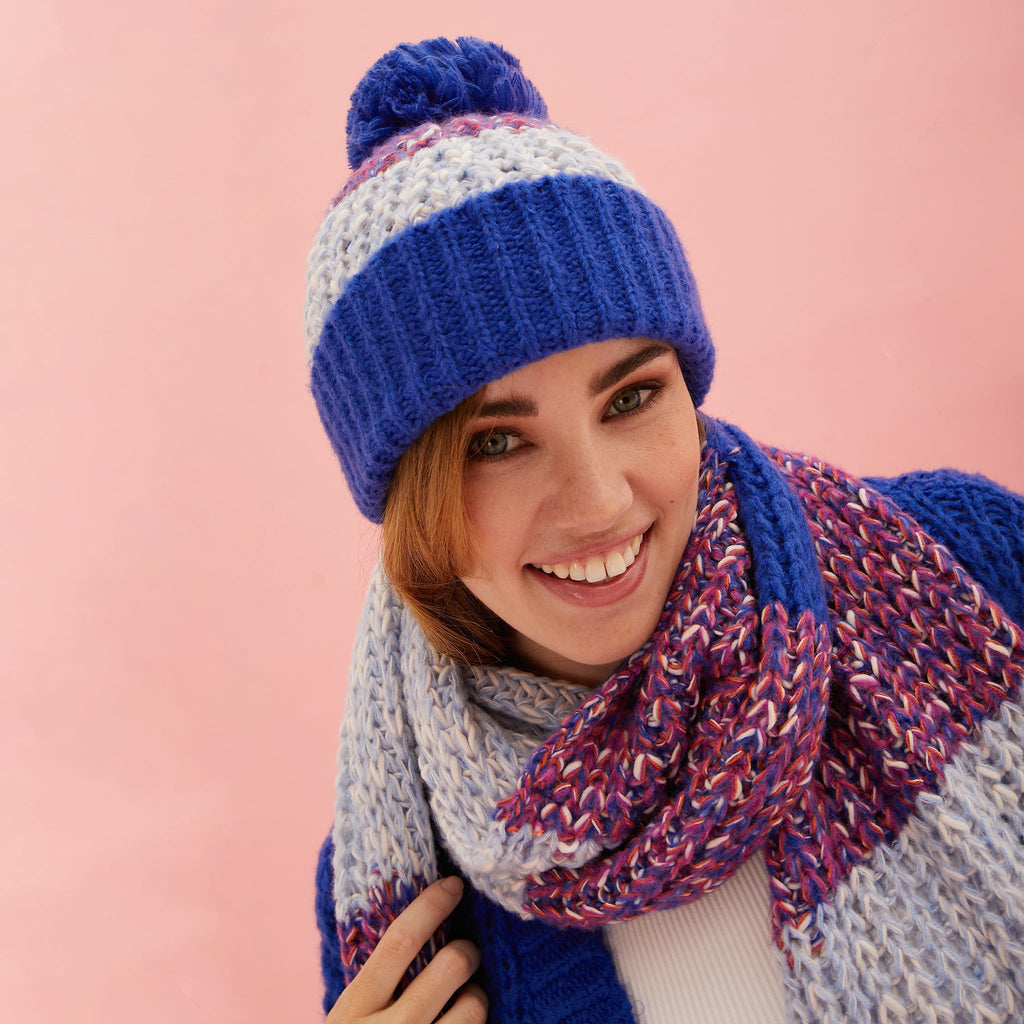 Phoebe Hat & Leia Scarf Set - Cobalt Blue - Cara & The Sky