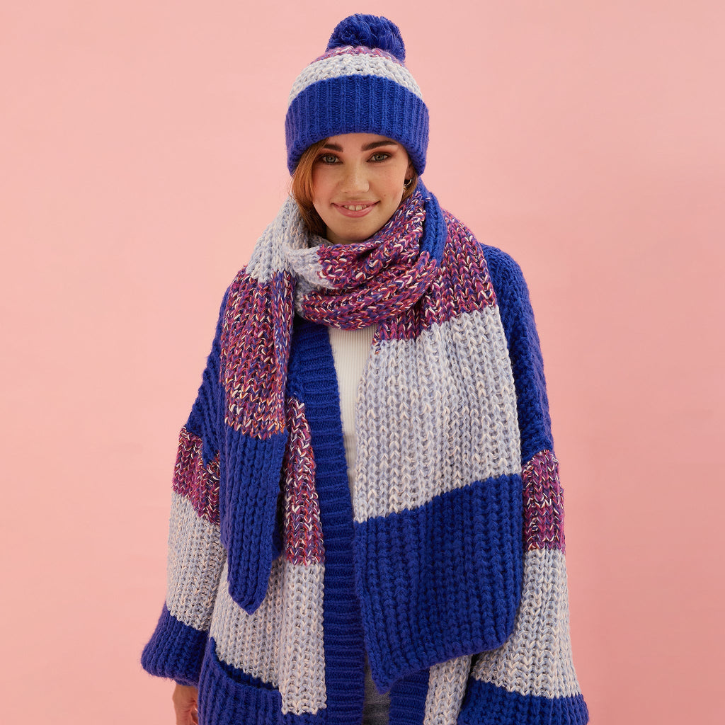 Phoebe Hat & Leia Scarf Set - Cobalt Blue - Cara & The Sky