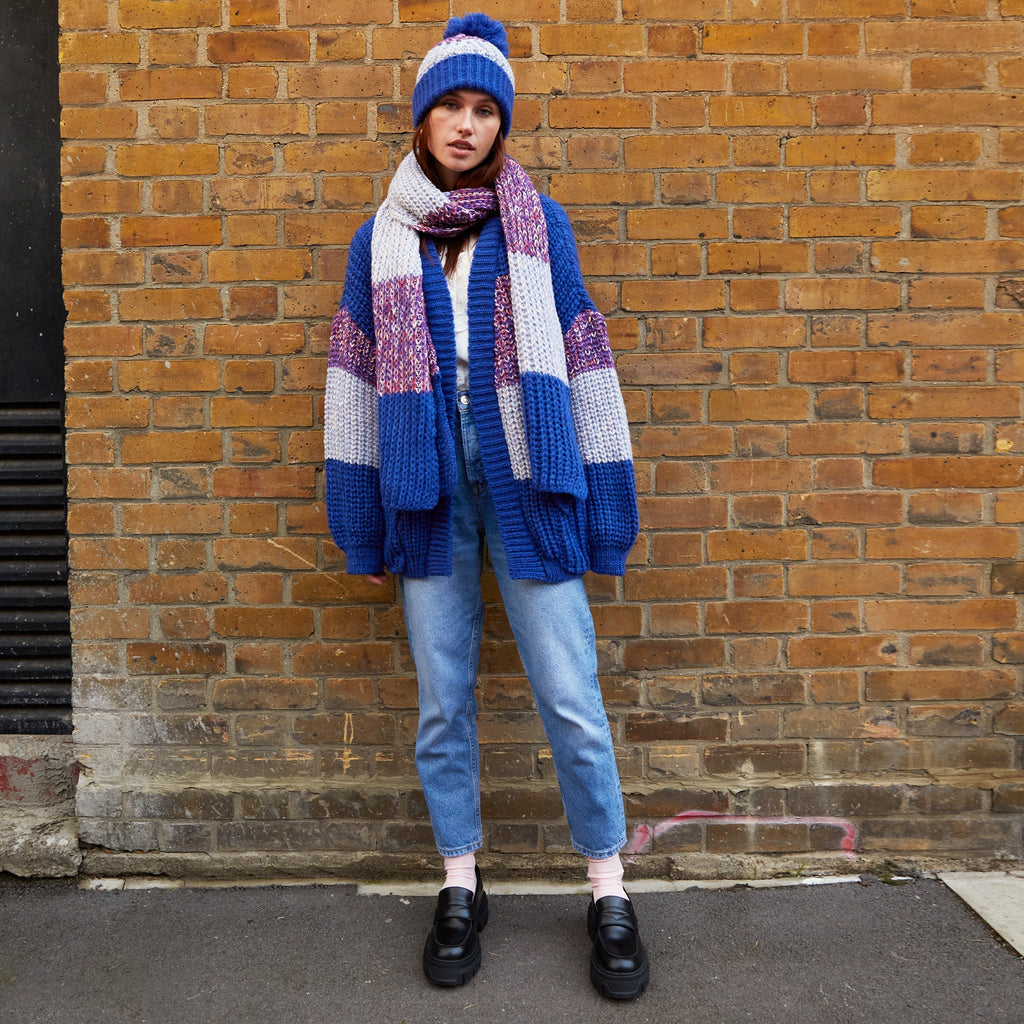 Phoebe Hat & Leia Scarf Set - Cobalt Blue - Cara & The Sky