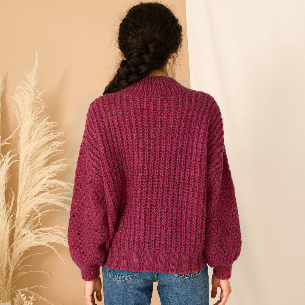 RESALE | Bella Cable Jumper - Berry - Cara & The Sky