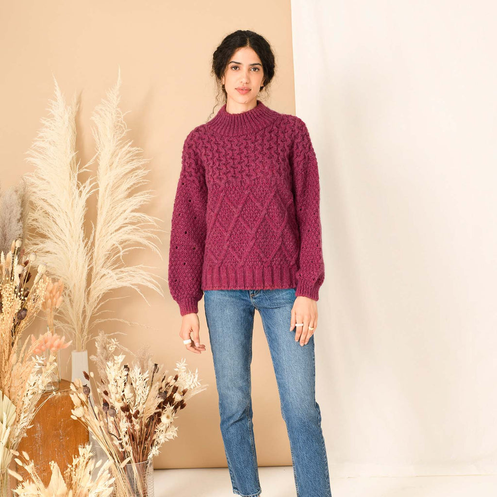 RESALE | Bella Cable Jumper - Berry - Cara & The Sky