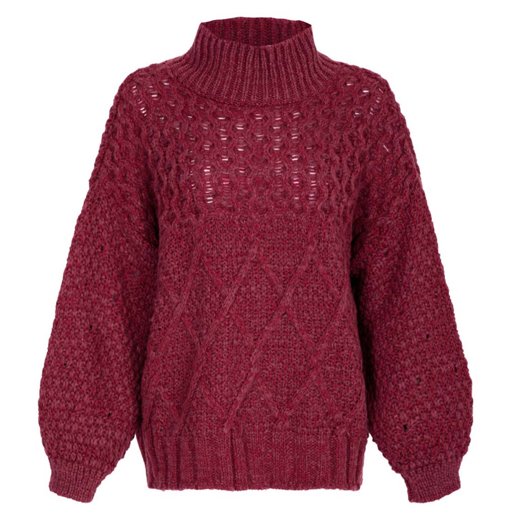 RESALE | Bella Cable Jumper - Berry - Cara & The Sky