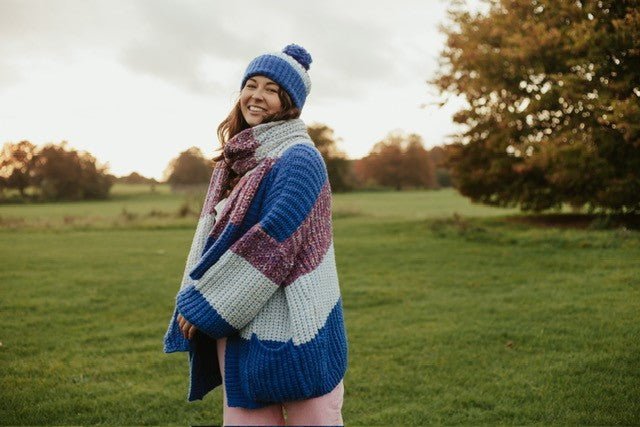 RESALE | Janie Oversized Chunky Stripe Cardigan - Cobalt - Cara & The Sky